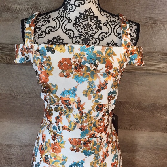 NWT Masterpiece! Rose Gold Metallic Midi Dress - Picture 4 of 5